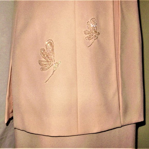 formal maxi jacket dress with beaded butterflies - Picture 6 of 10